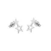 Double star Ohrring Silber