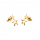 Double star Ohrring Gold