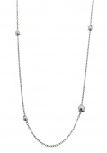 Pearl long chain Halsketten Silber 90+5 cm