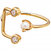 Pearl/Brilliant double ring Gold