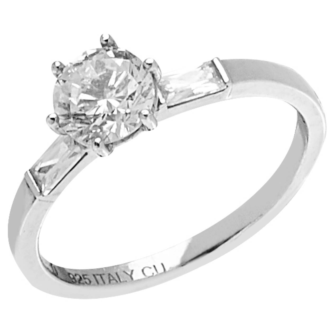 Two tripple stone ring Silber