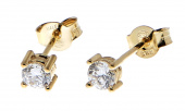 Two square stone stud Ohrring - Gold