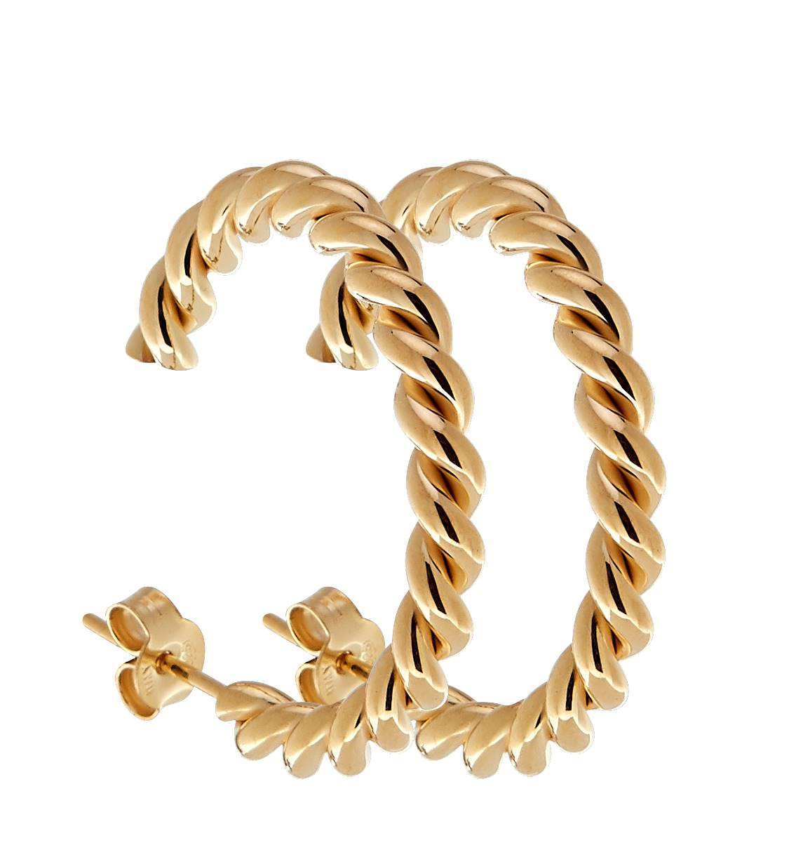 Two twinned hoop Ohrring - Gold
