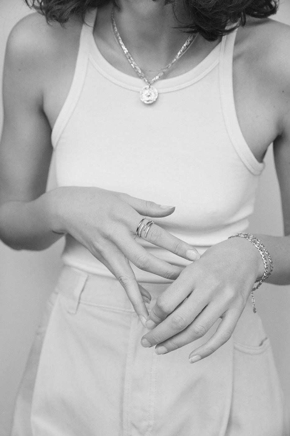 Loop stone ring Silber 16/17