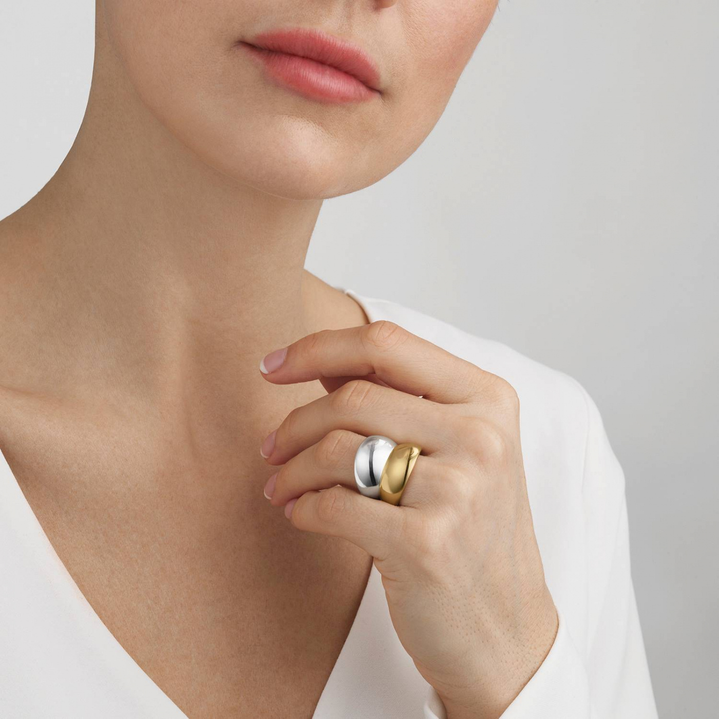 CURVE Ring Silber Gold