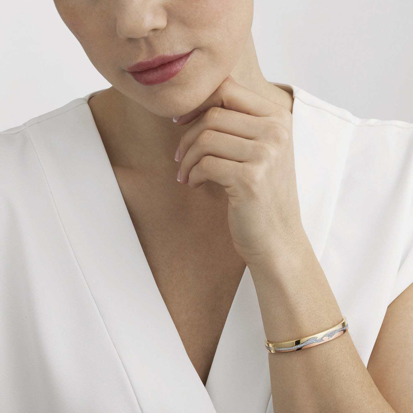 FUSION BANGLE Armbänder CENTRE PAVÉ 0.75 ct Gold Weißgold RoséGold