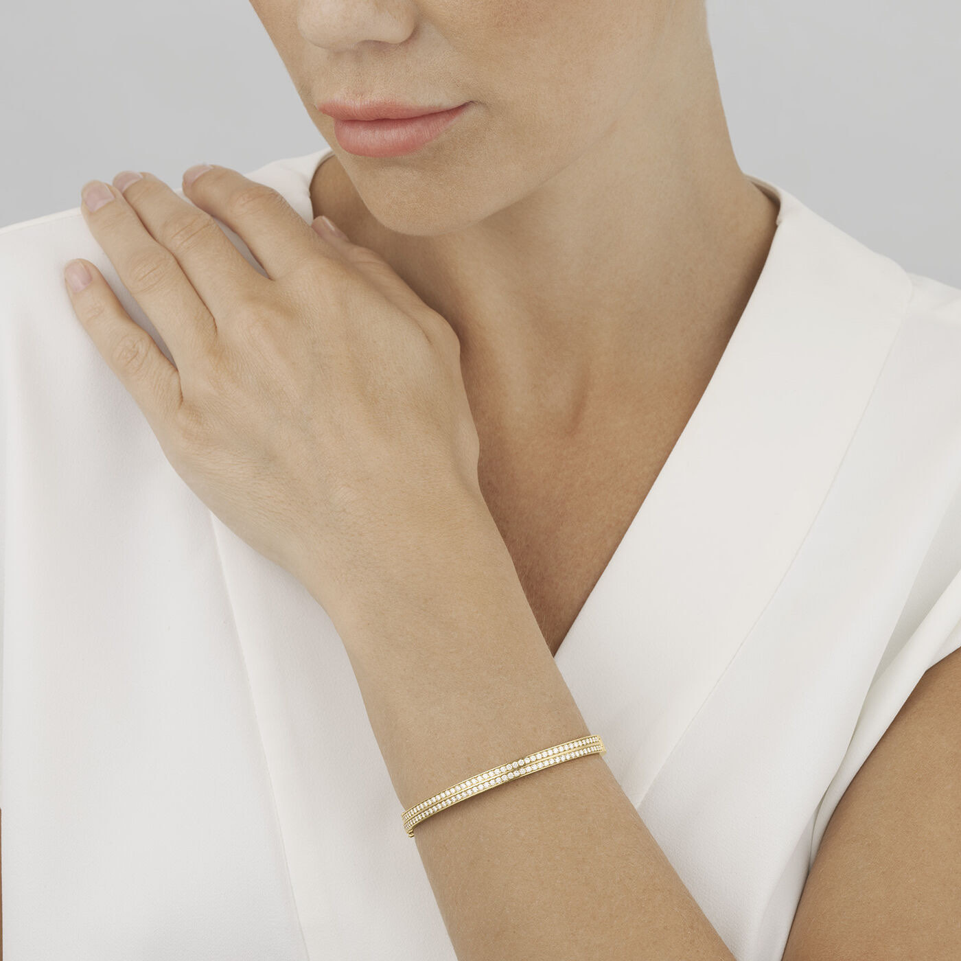 HALO BANGLE Armbänder Diamant PAVE 1.83 ct Gold