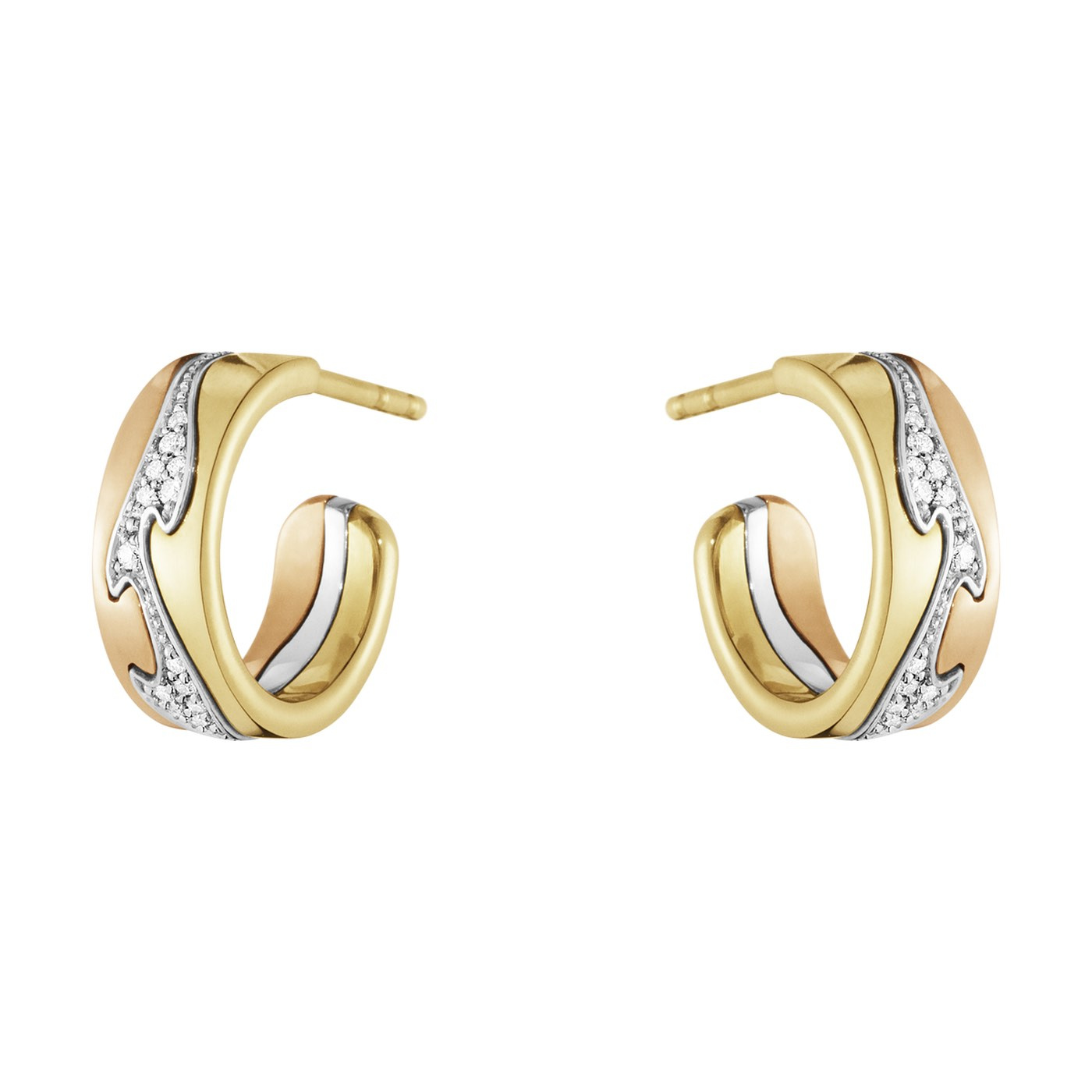 FUSION SMALL Ohrring Gold Weißgold RoséGold PAVÉ 0.08 CT
