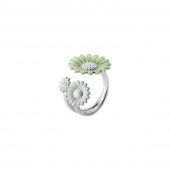 DAISY FLOWER RING Silber GREEN ENAMEL DAISY FLOWER RING Silber GREEN ENAMEL