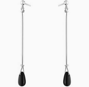 VIVIANNA TORUN Long Earrings Silver Black agade