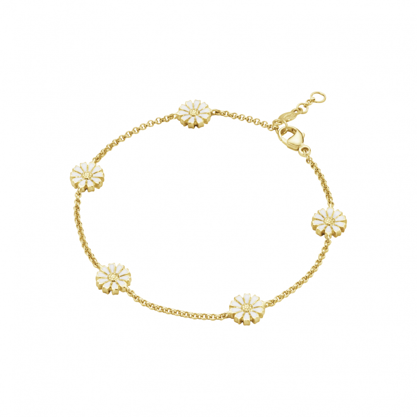 DAISY Bracelet gold-plated silver WHITE ENAMEL