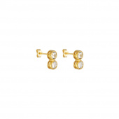 Cubic twin Ohrring Gold