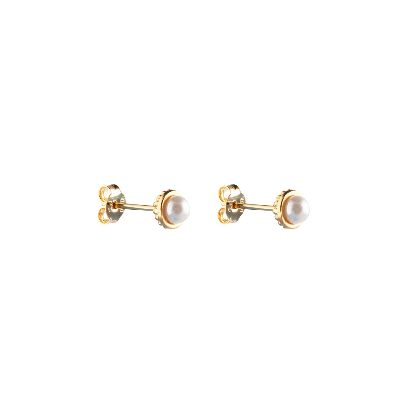 Pearl bubble small stud Ohrring Gold