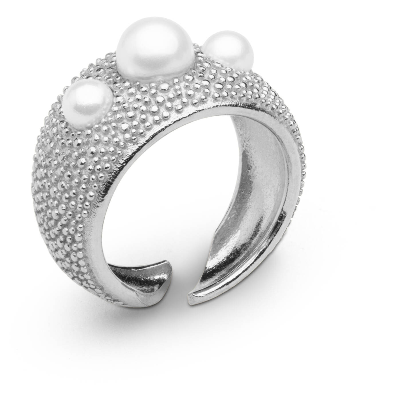 Pearl bubble ring Silber