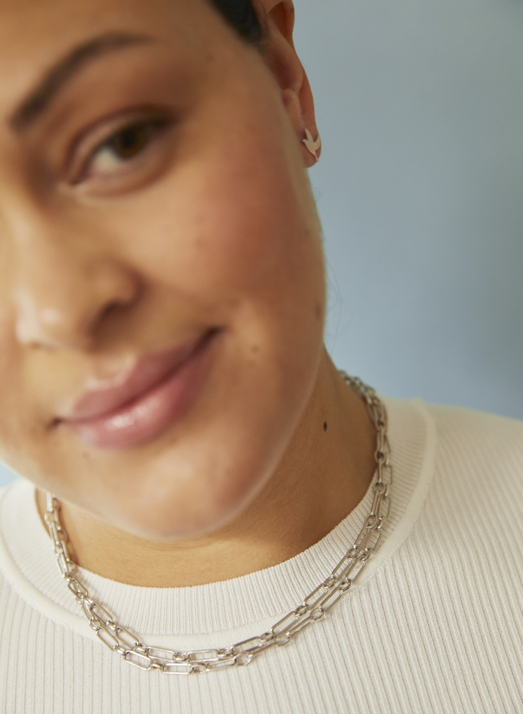 Globe clip neck Silber 50 cm