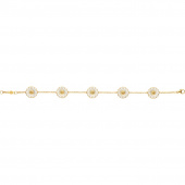 DAISY Armbänder Silber Goldpläterad WHITE ENAMEL 5X11 MM DAISY 18.5 cm