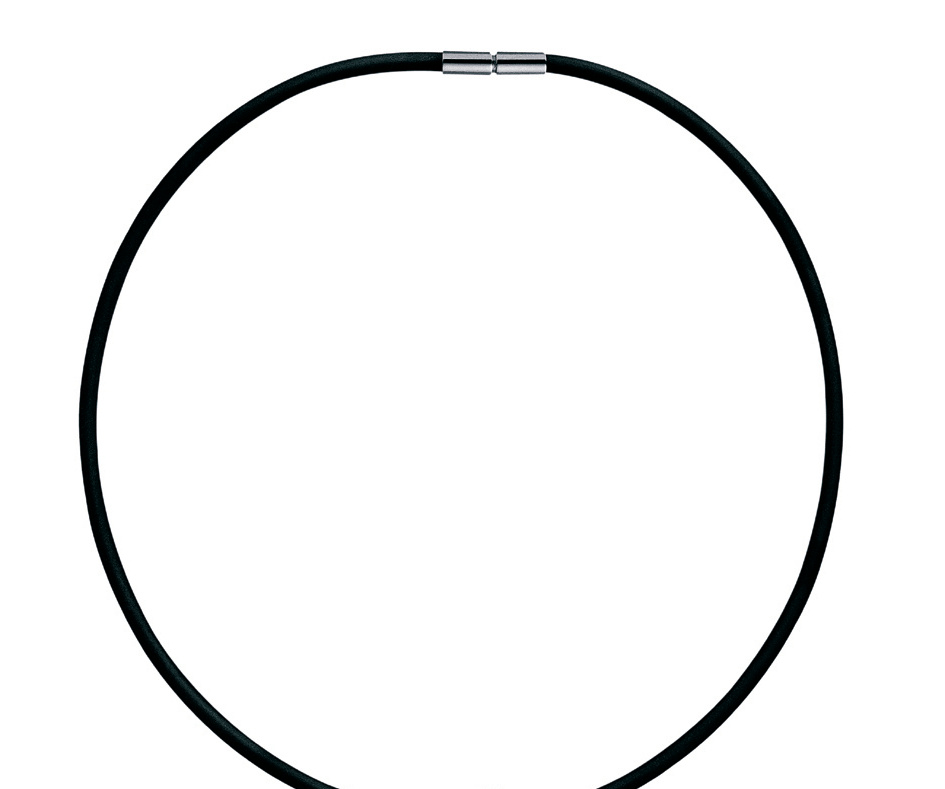 Necklace rubber 4mm Silver 45 cm