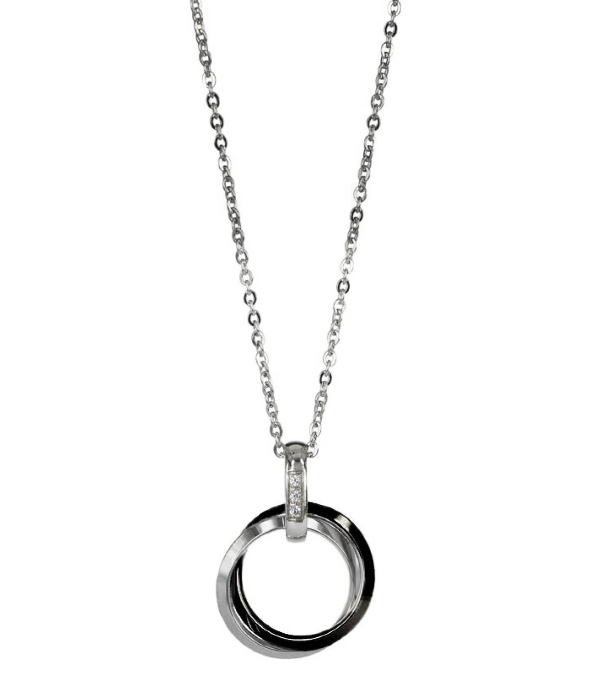 CAROLIN Long Halsketten Schwarz/Stahl