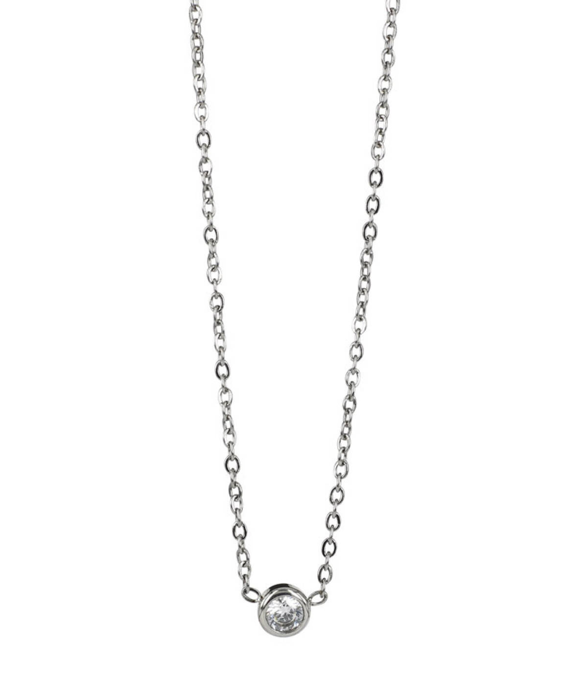 LILLY 4 mm Halsketten Stahl/Kristall