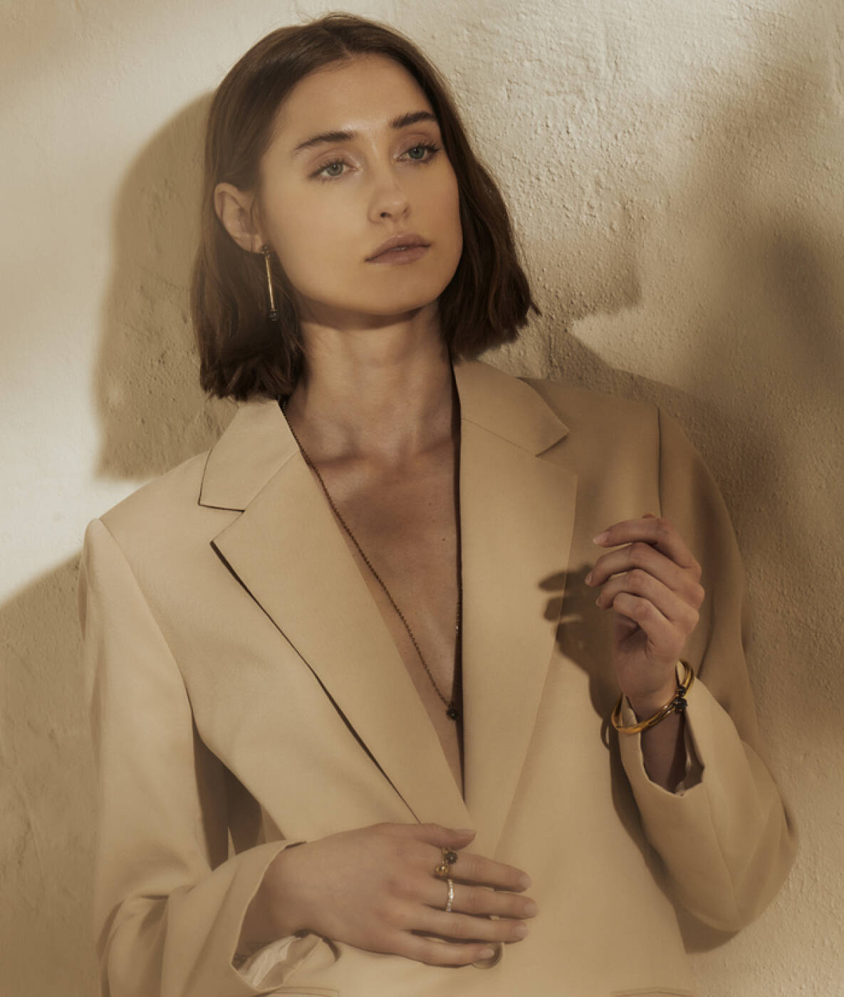 VICTORIA Long Halsketten Gold/Gray