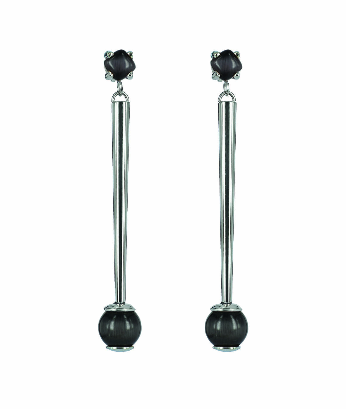 VICTORIA Long Ohrringe Stahl/Gray