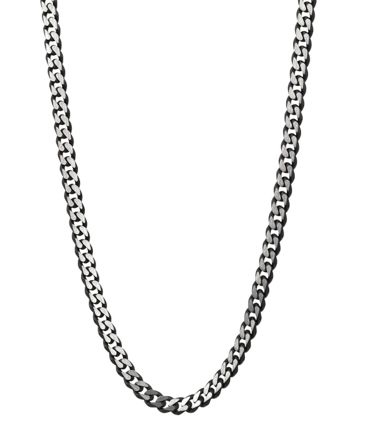 TEXAS Small Halsketten Schwarz/Stahl