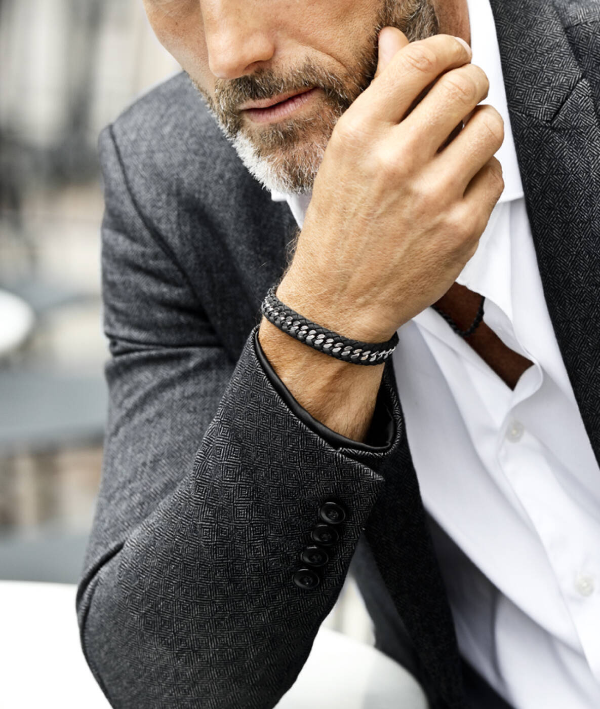 KIAN Armbänder Schwarz/Stahl