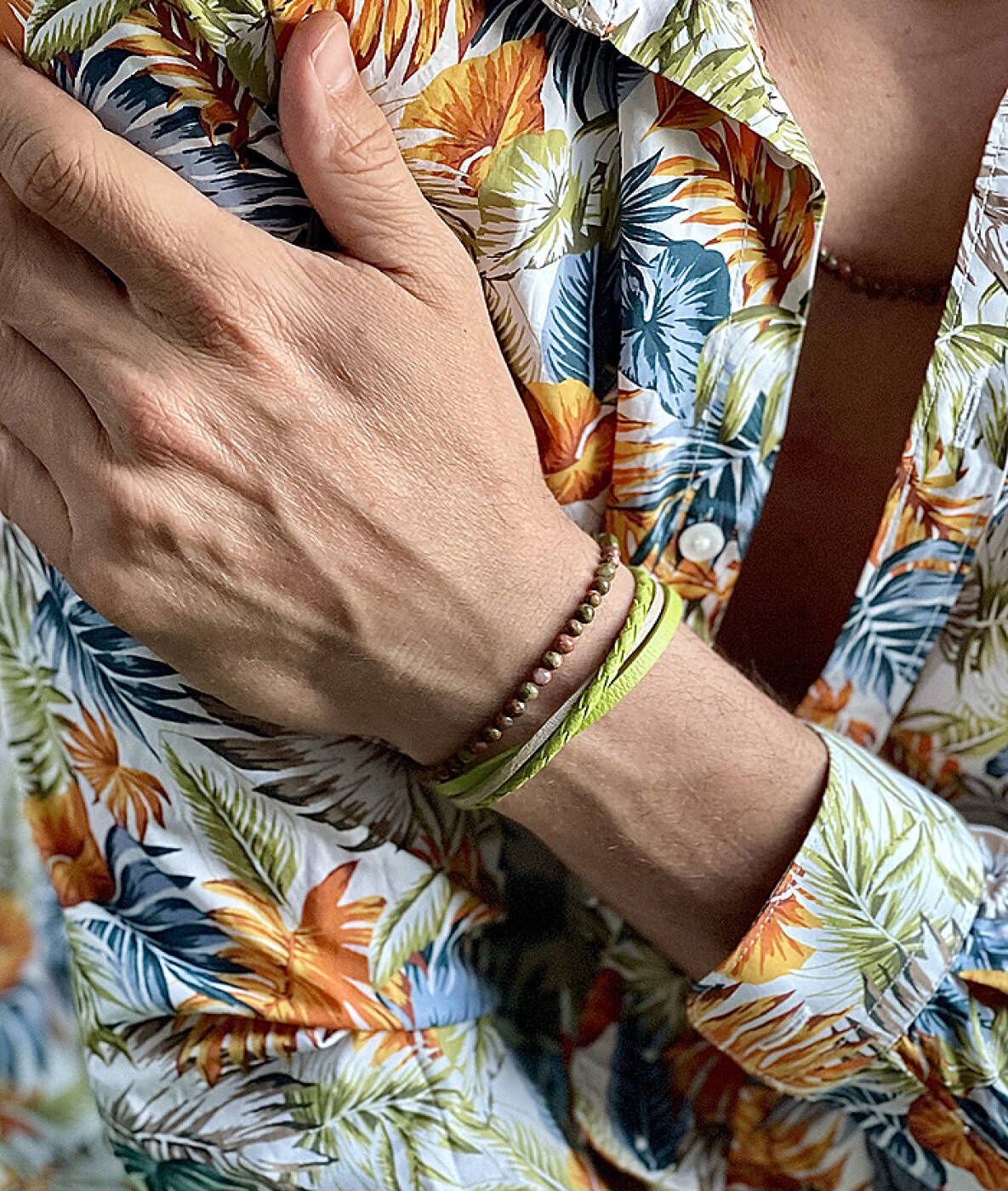 FELIX (Vegan) Armbänder Grün/Beige