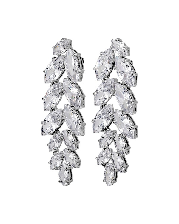 BANYAN SS CRYSTAL EARRINGS SILVER