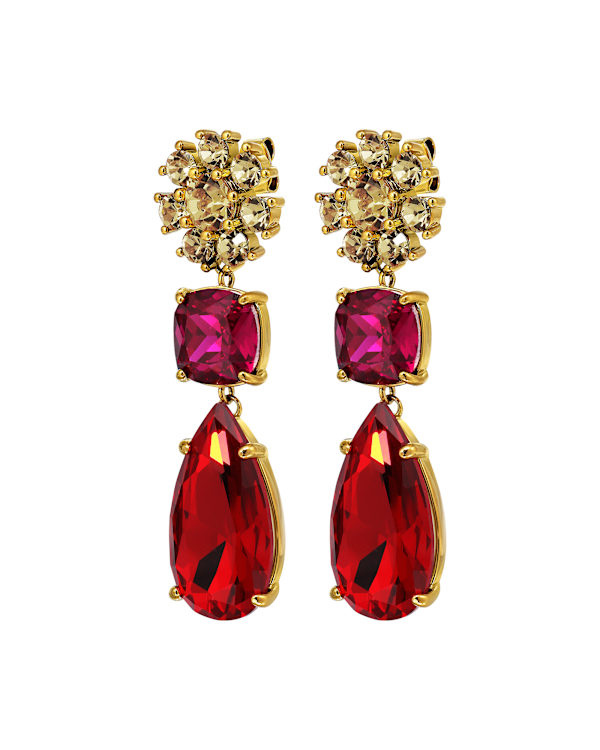 MISIA SG RED / PINK EARRINGS GOLD