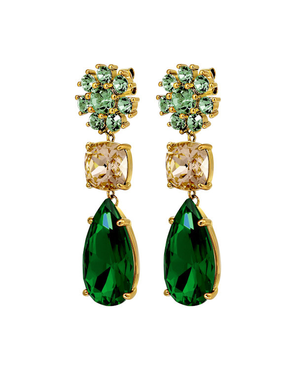 MISIA SG EMERALD GREEN / GOLDEN EARRINGS GOLD