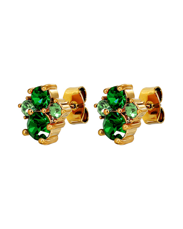 BILLIS SG GREEN MIX EARRINGS GOLD