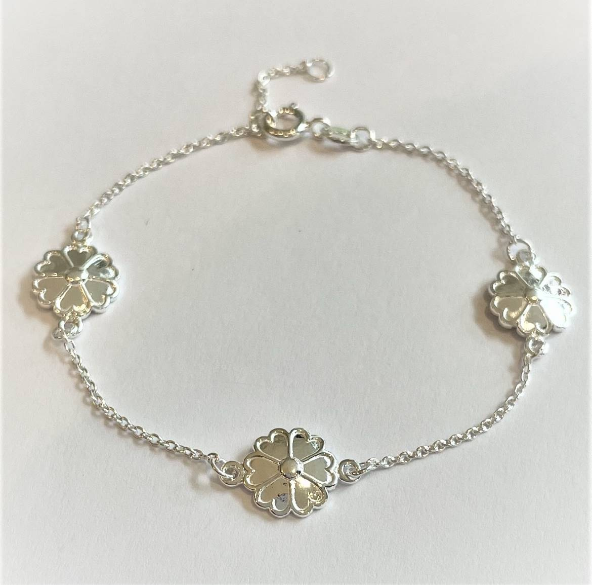 Uppland Armbänder 3 blommor Silber 17+2 cm