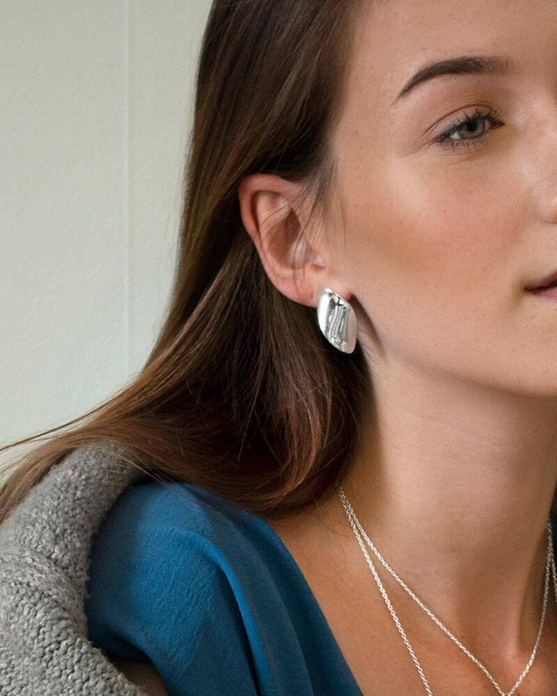 Aqua medium Ohrring Silber