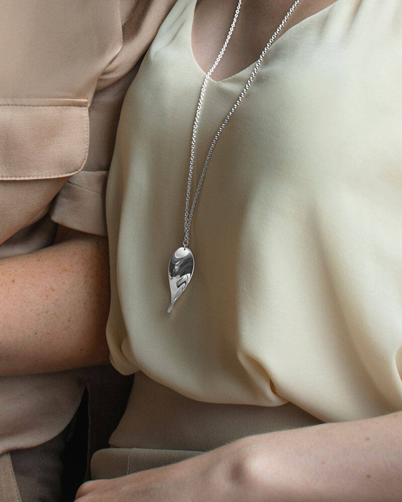 Aqua Halsketten Silber