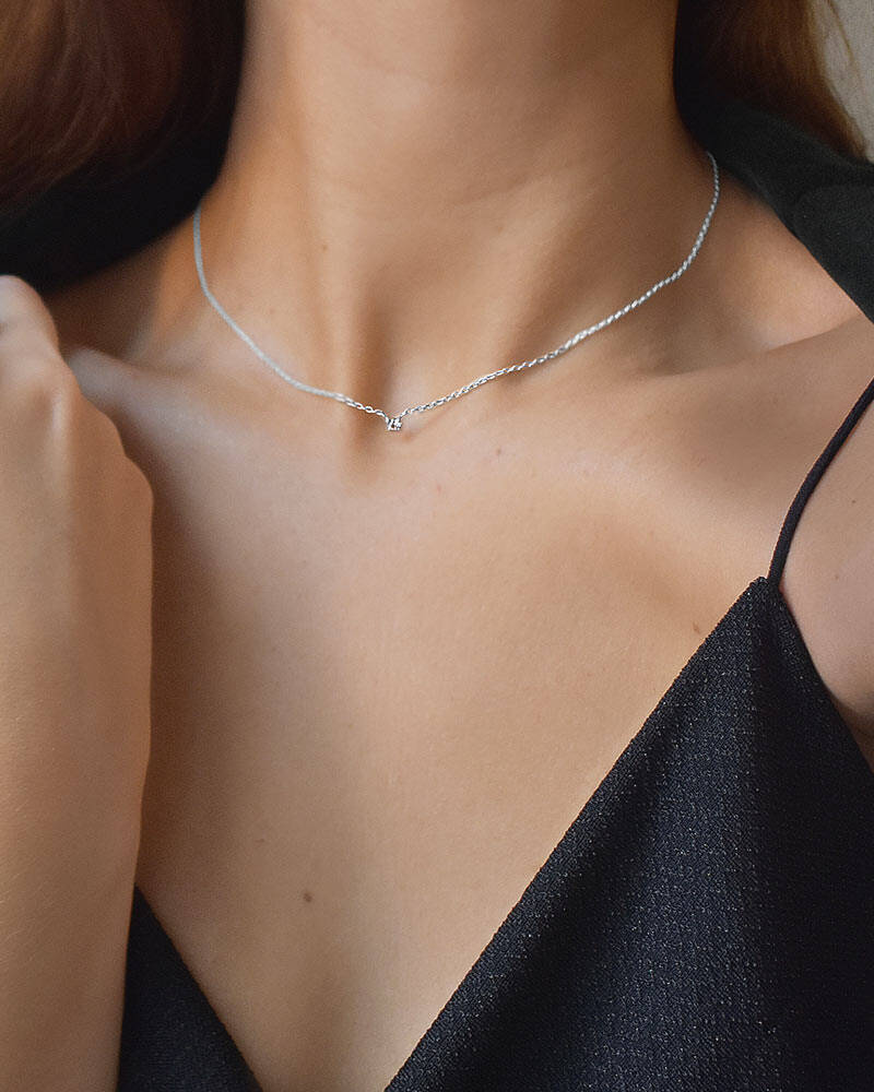 Diamond Sky drop Halsketten Silber