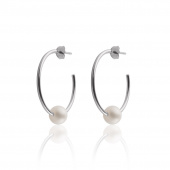 Pearl Hoops Ohrring (Silber)
