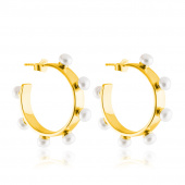 Funky Pearl Hoops Ohrring (Gold)