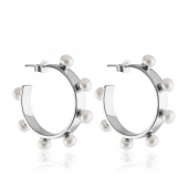 Funky Pearl Hoops Ohrring (Silber)
