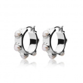 Funky Pearl Mini Hoops Ohrring (Silber)