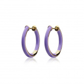 Enamel thin hoops purple (gold)