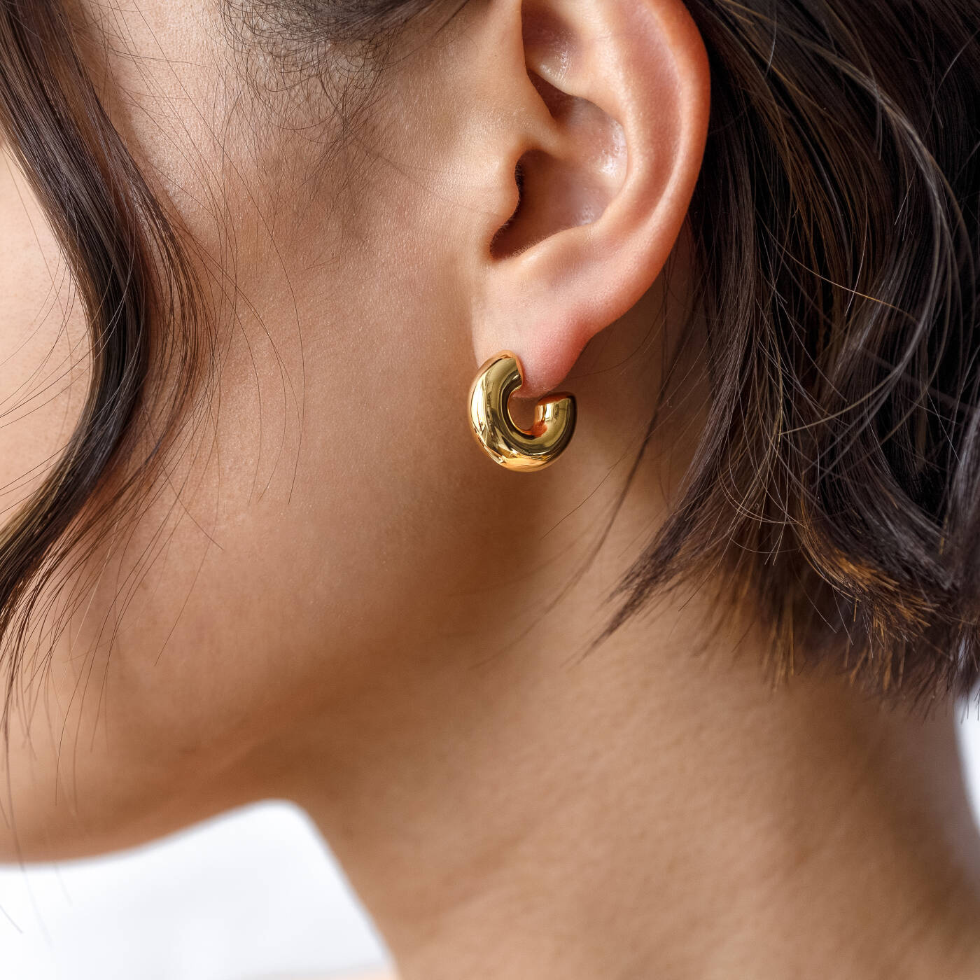 Bolded Little Sis Hoops Gold