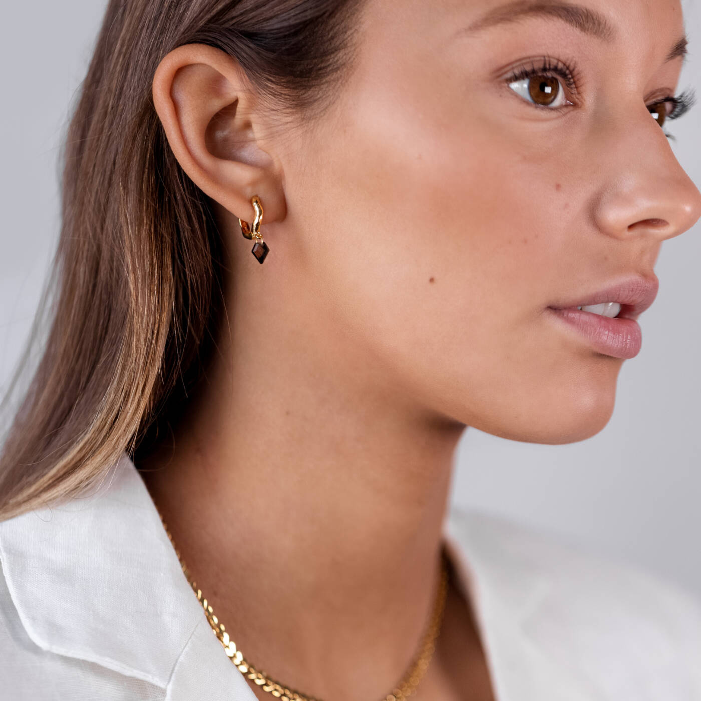 Diamona Smokey Ohrring Gold