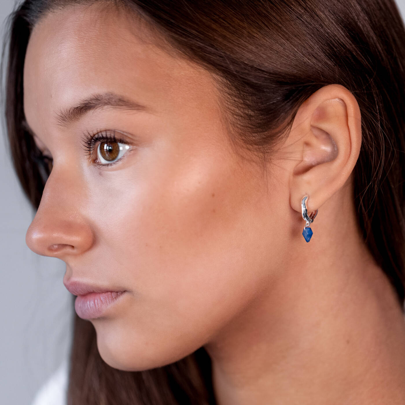 Diamona Blue Quartz Ohrring Silber