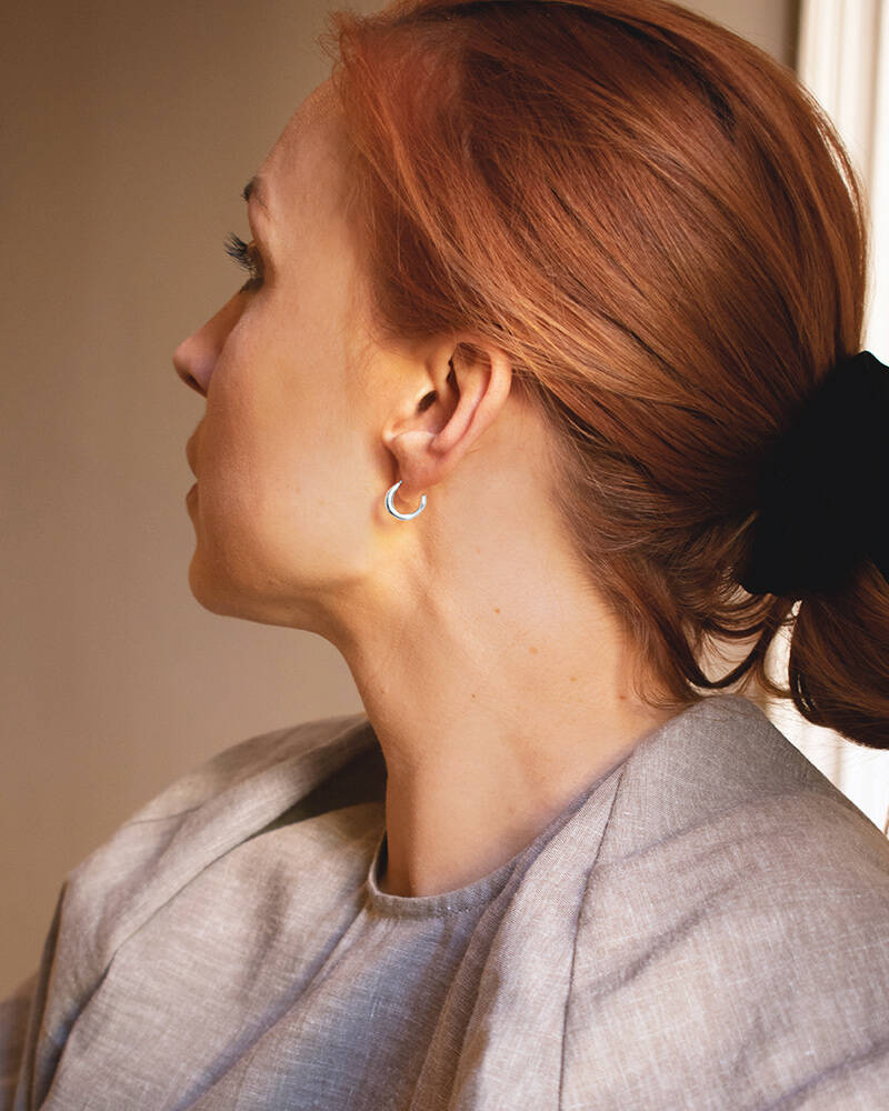 Les Amis small hoops Silber