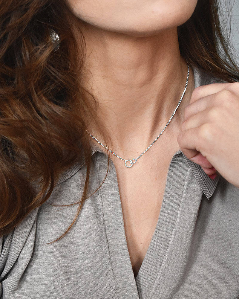 Les Amis drop Halsketten Silber