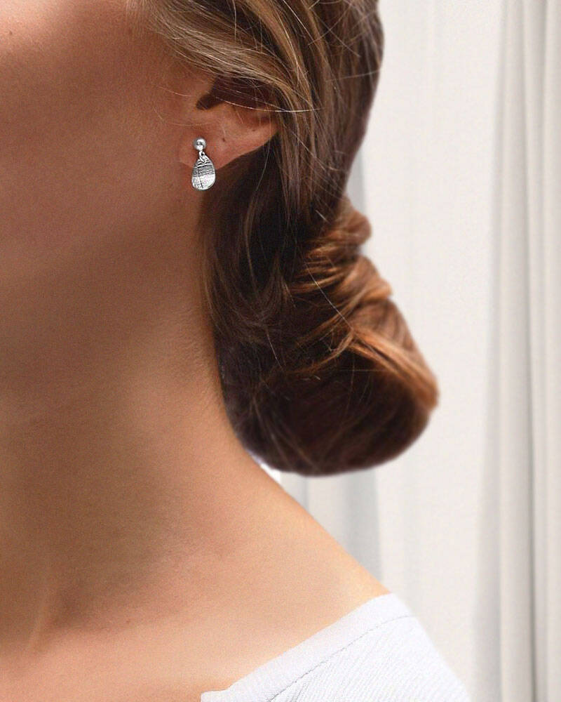 Leaf drop Ohrring Silber