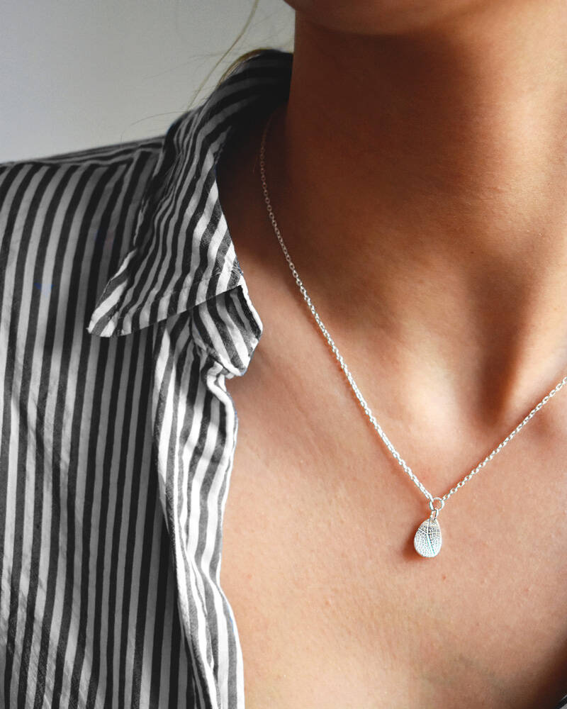 Leaf drop Halsketten Silber