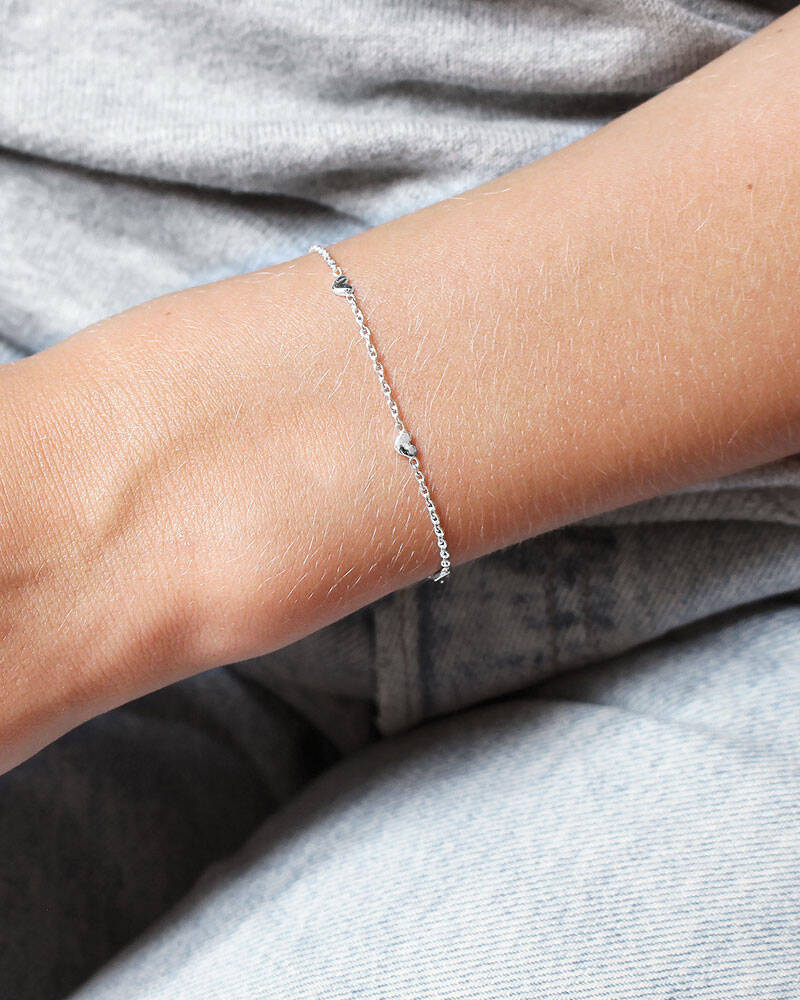 Loving heart drop full Armbänder Silber