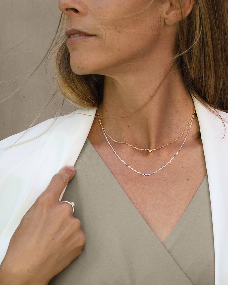 Loving Heart drop Halsketten Gold